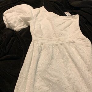 NWT eyelet one shoulder dress